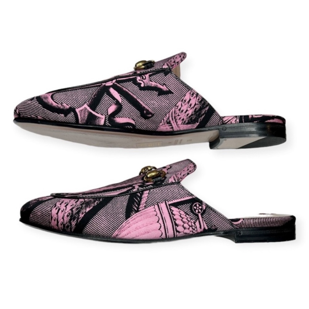 GUCCI Saint Romain Princetown Horsebit Mules Slides Pink EU 36 US 6 - Picture 8 of 9